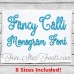 Fancy Calli Monogram Embroidery Font